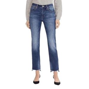 J. Crew Slim Boyfriend High Waisted Step Hem Jeans Blue Denim Size 27